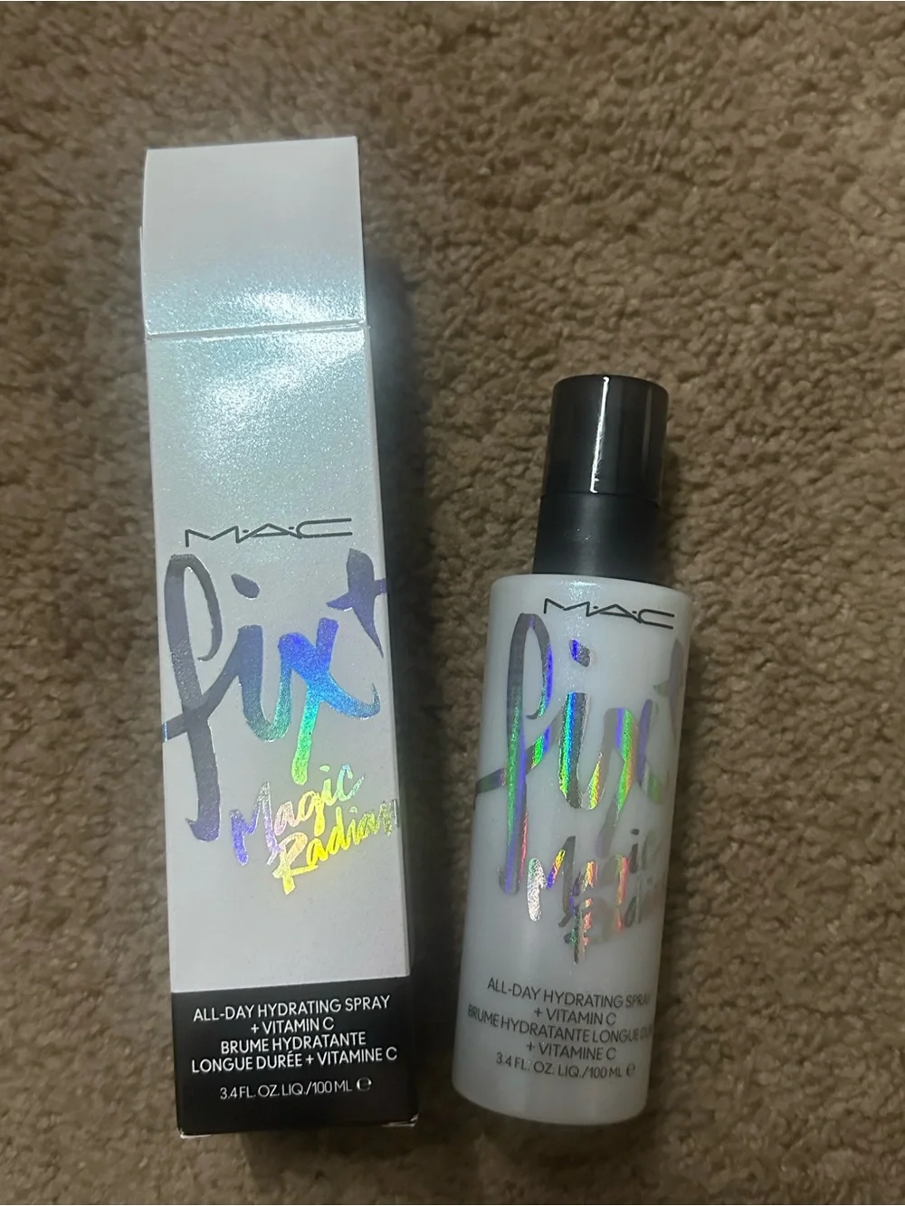 NEW MAC Fix+ Magic Radiance All-Day Hydrating Spray - Iridescent White Box